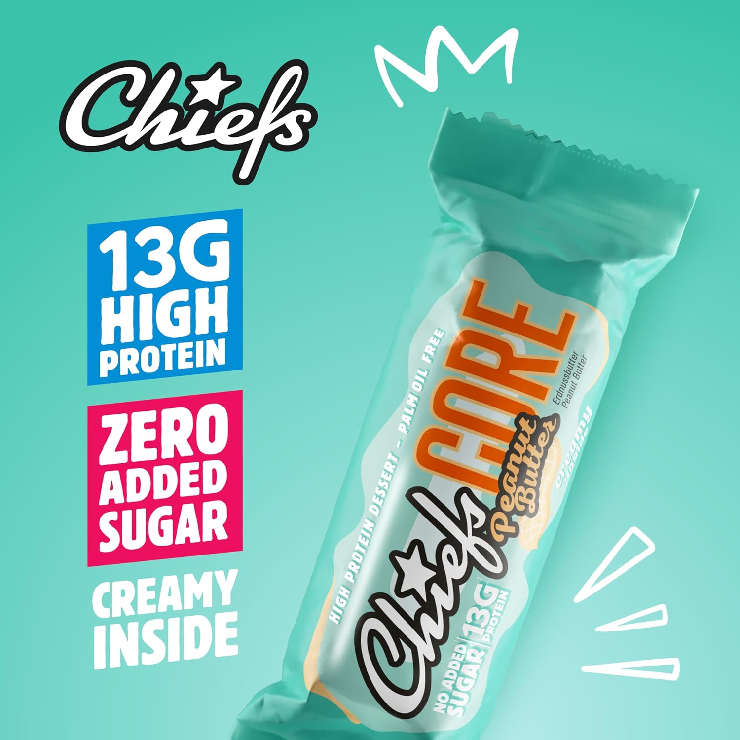 Detalle de CHIEFS High Protein Riegel 12×40 g Proteinriegel 🍫