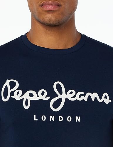Detalle de Pepe Jeans Original Stretch Camiseta para Hombre Slim Fit Manga Corta Azul (XL)