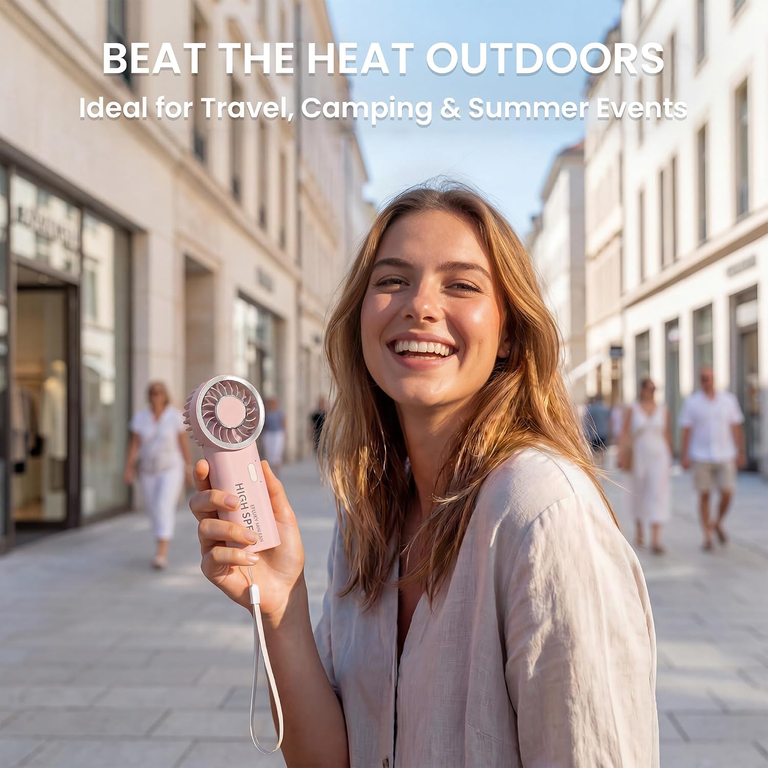 Detalle de efluky Handheld Fan: Compact USB Rechargeable Portable Cooler