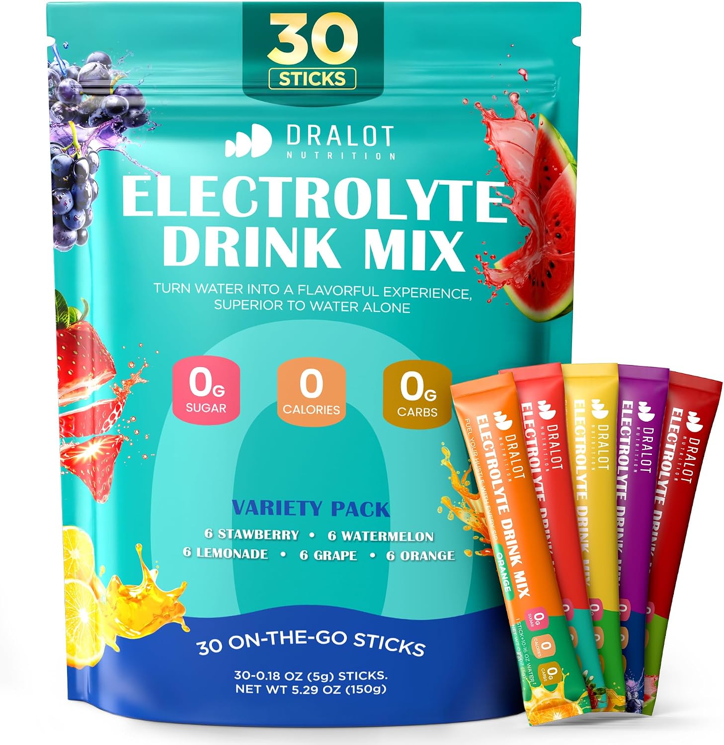 Detalle de Juicy Splash Electrolyte Powder, 30 Packs