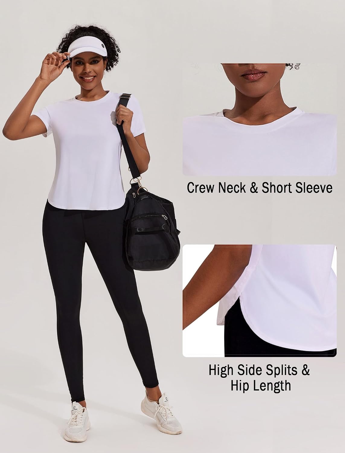 Detalle 2 de PINSPARK T-shirt de sport femme à manches courtes UPF 50+ – séchage rapide, coupe ample et respirante