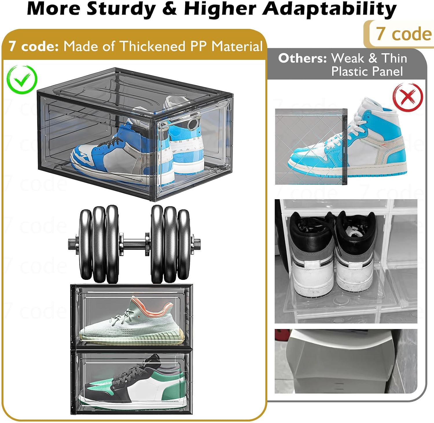 Thumbnail 6 de 7 code Thicken & Sturdy Clear Shoe Storage Organizer 6-pack