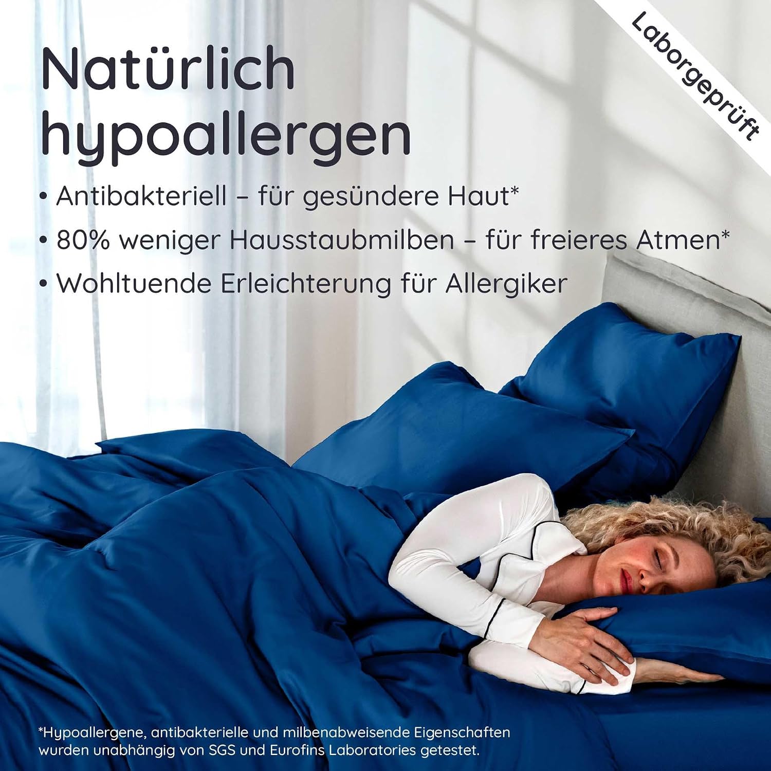 Detalle 2 de Bambaw Bambus Bettwäsche 155 x 220 cm – kühlender Bezug aus 100% Bambusflor Tanboocel, Hotelqualität