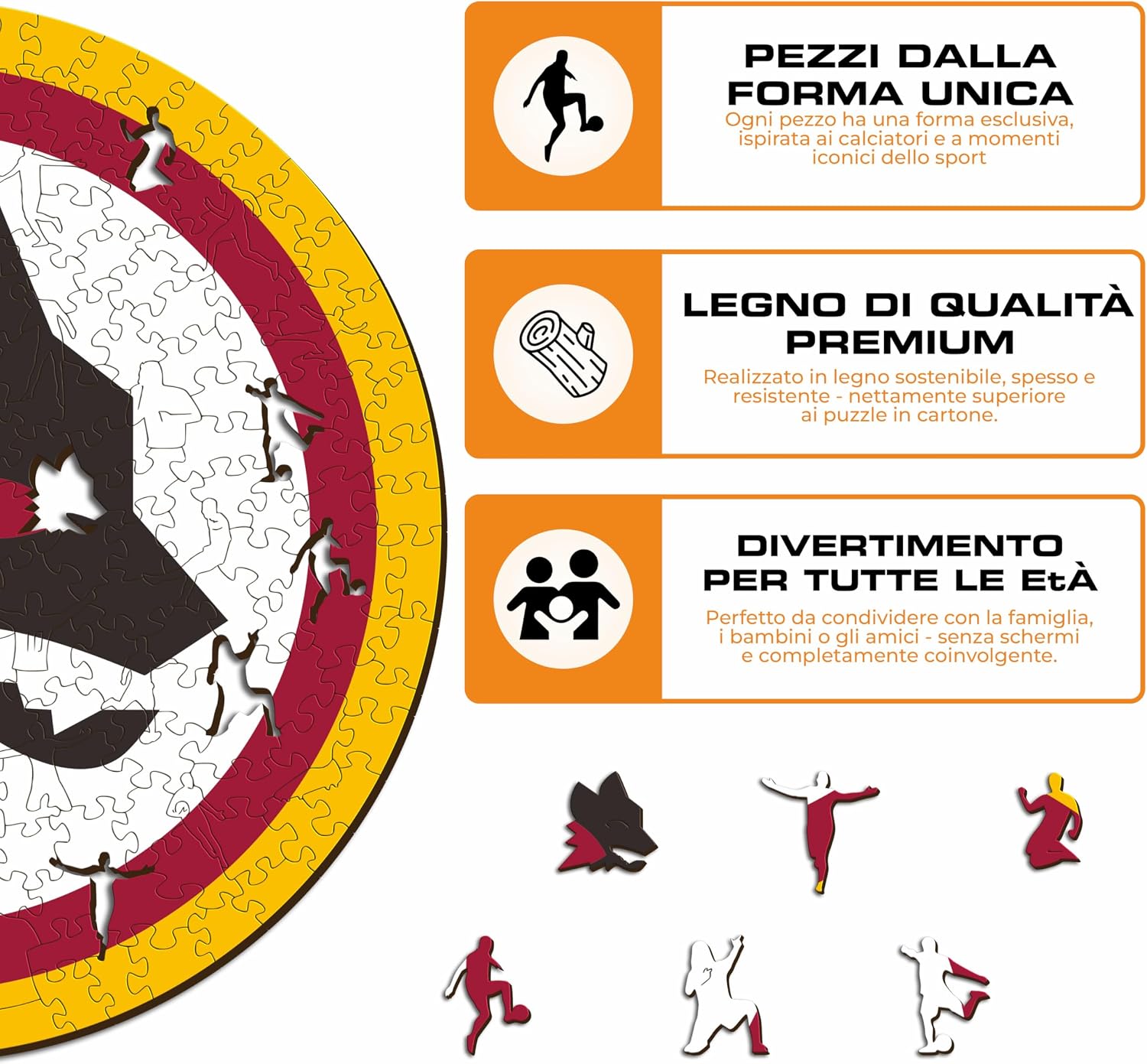 Detalle de Iconic Puzzles Roma Lupetto, puzzle di legno S da 150 pezzi a licenza ufficiale