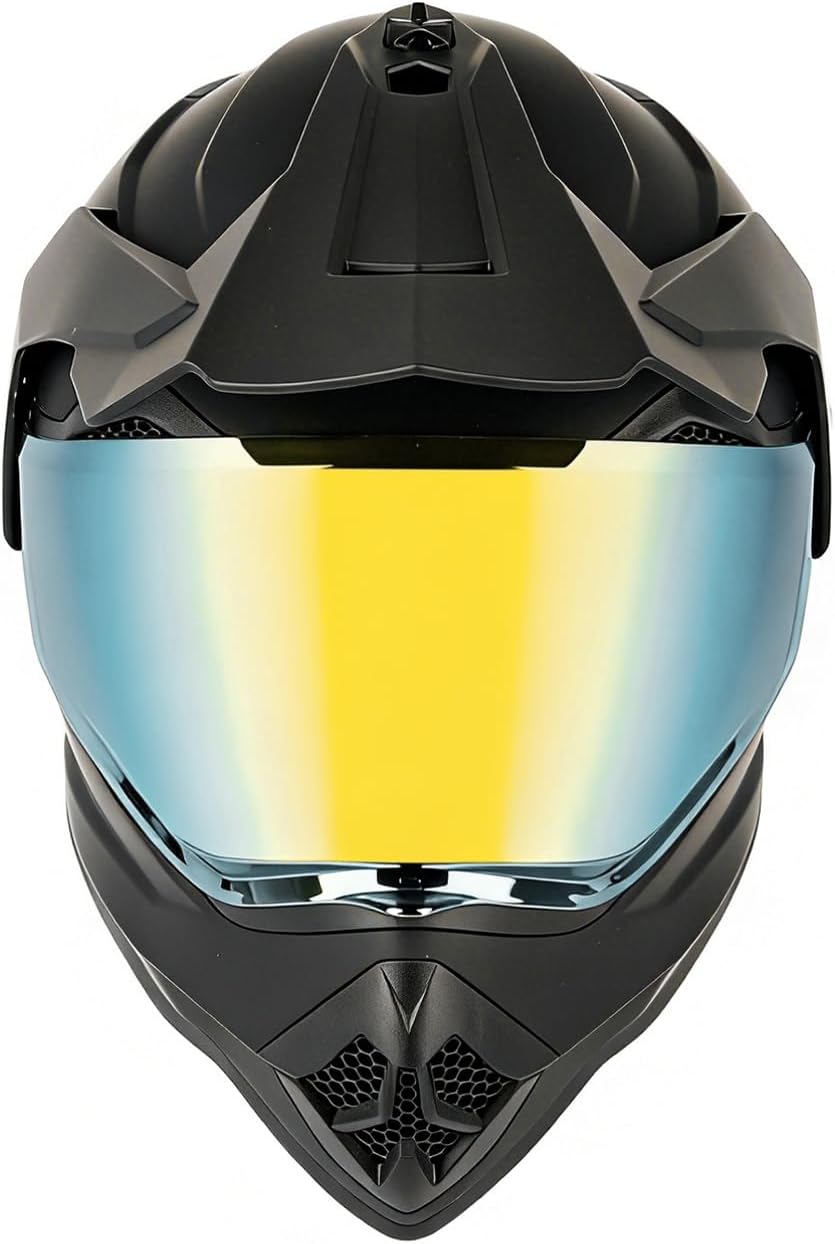 Detalle 2 de Orthrus Youth Dirt Bike Helmet DOT Approved Dual Sport Full Face Helmet (Matte Black, X-Large)