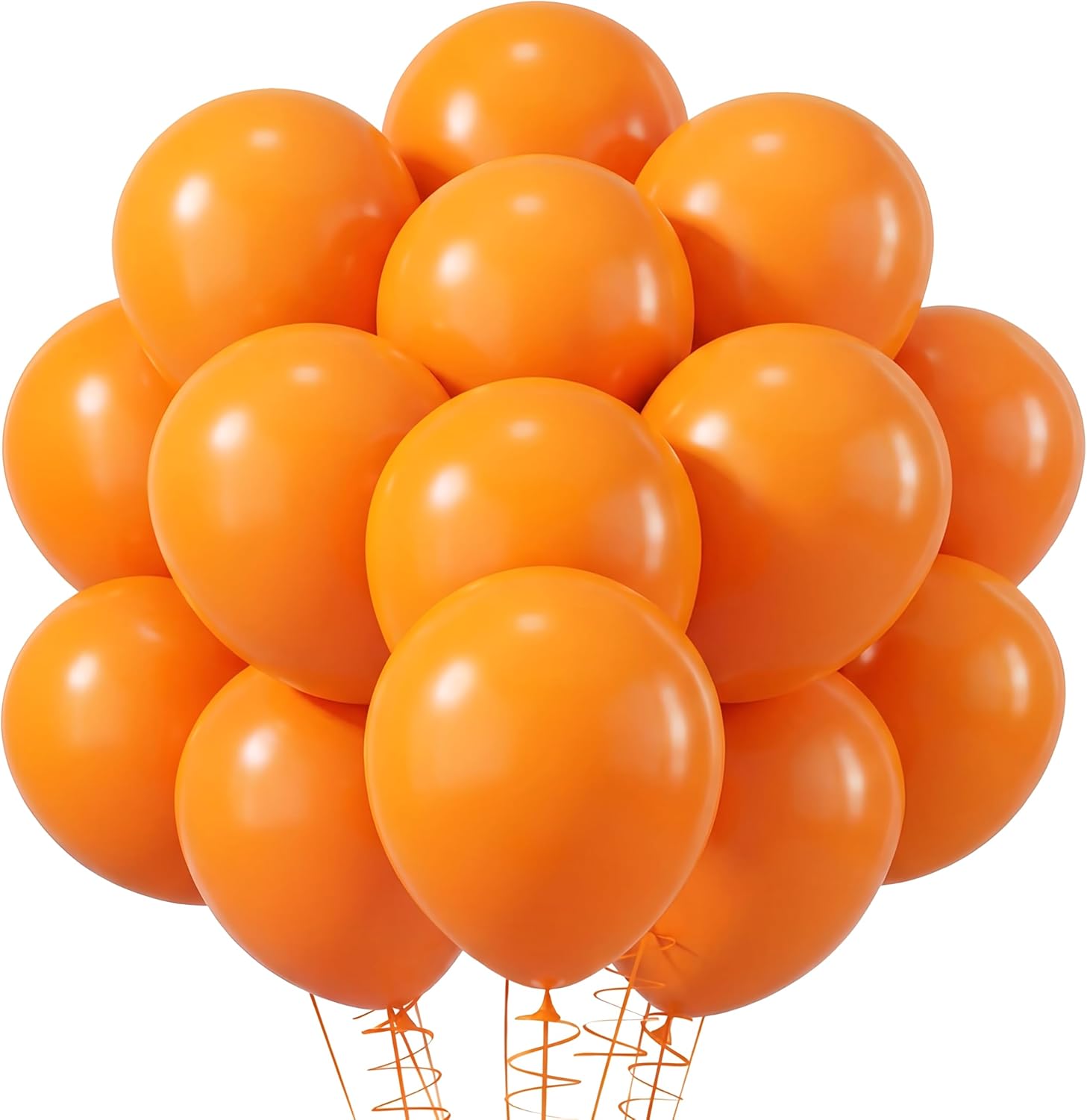 Detalle de RUBFAC Orange Latex Balloons, 120 Count, 12-Inch Round Party Decorations