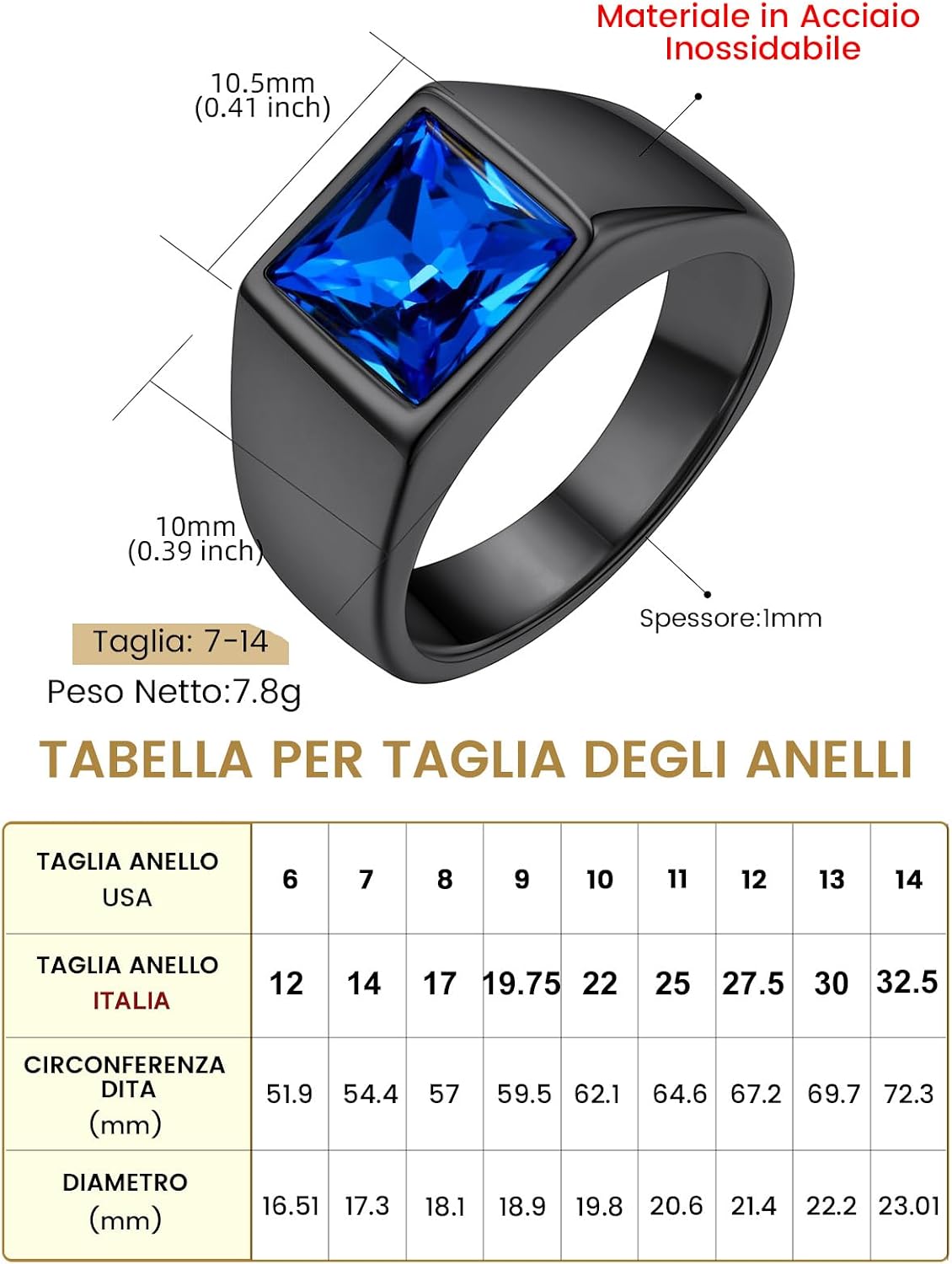 Thumbnail 2 de GoldChic JEWELRY Anello Zaffiro Ossidiana 3D IT 14-32