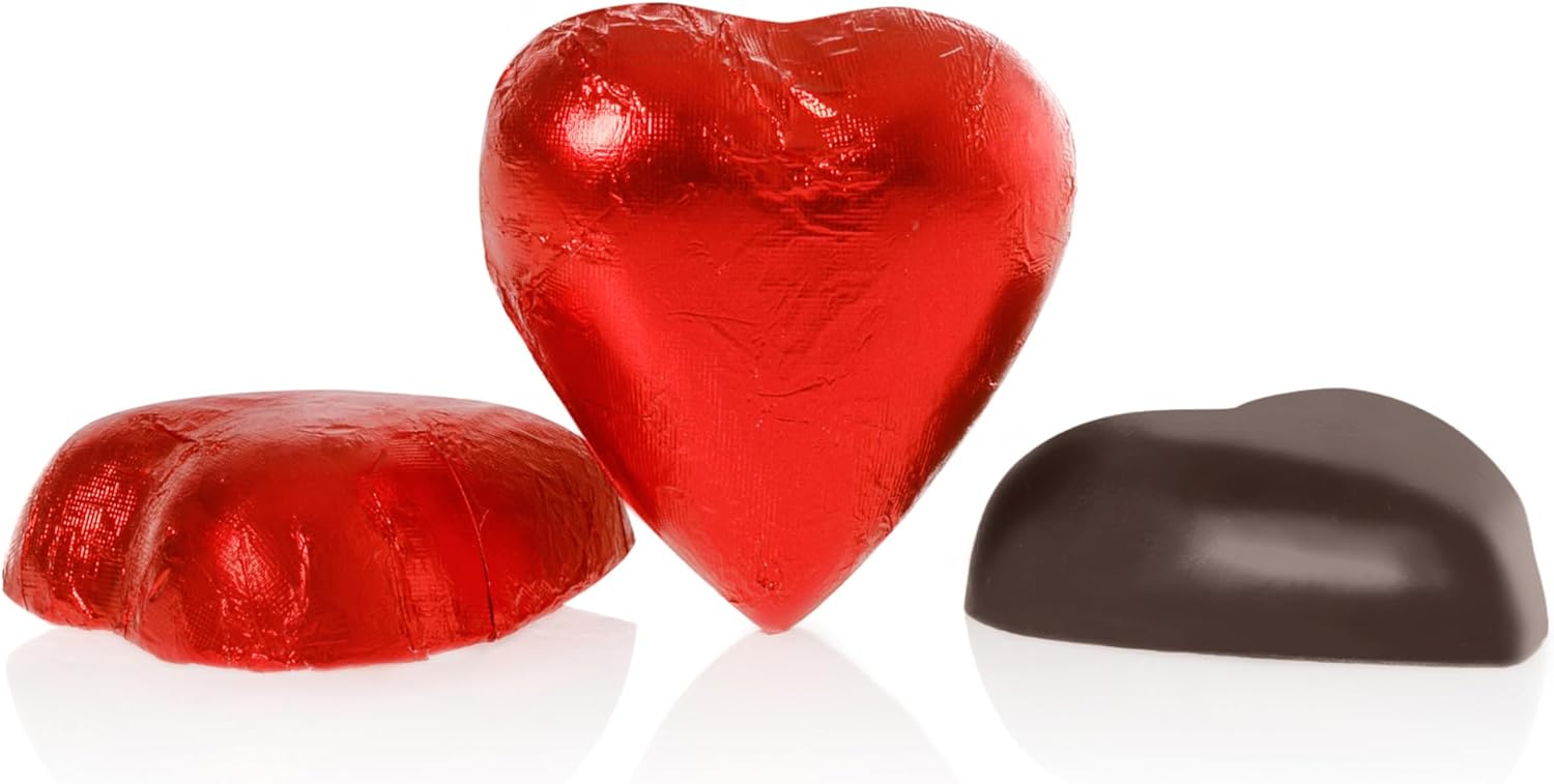 Detalle de Venchi Chocolats Valentines Extra Noirs 75% – Cœur, 1 kg, sans gluten, végan