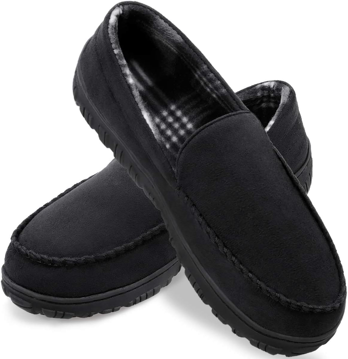 Detalle de Shoeslocker Men's Moccasin Slippers, Microsuede