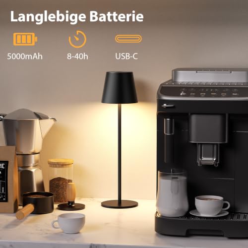 Detalle de PreeOtti Tischlampe Kabellos 2er-Set – LED Akku Lampe für Indoor & Outdoor