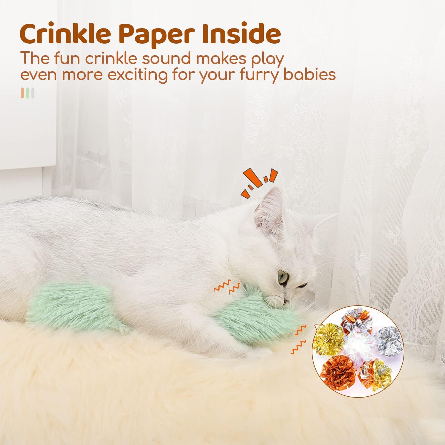 Detalle 2 de Potaroma Cat Toys Pillows 3-Pack kitten kicker toys 🐱