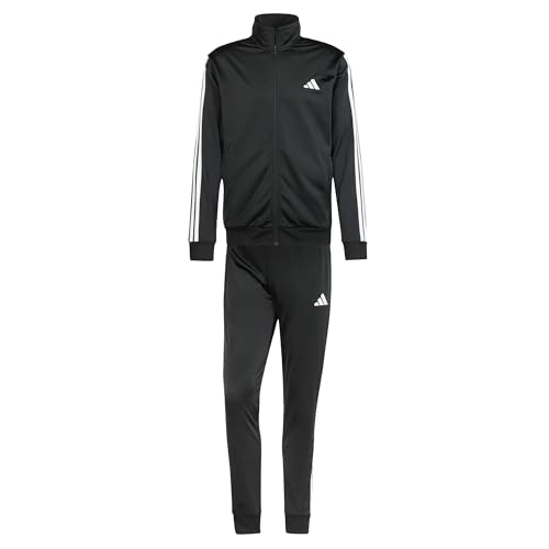 Detalle de adidas Basic 3 Stripes Tricot Track Suit: Herren-Trainingsanzug, Schwarz, XXL Short