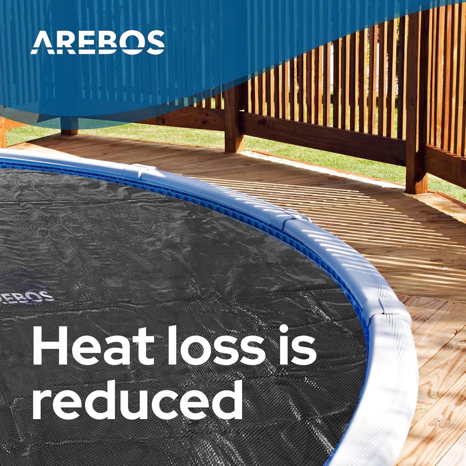 Thumbnail 1 de Arebos Solarabdeckplane rund Ø 3,66 m in Schwarz (Solarfolie, 120 µm) – zuschneidbar für Poolheizung