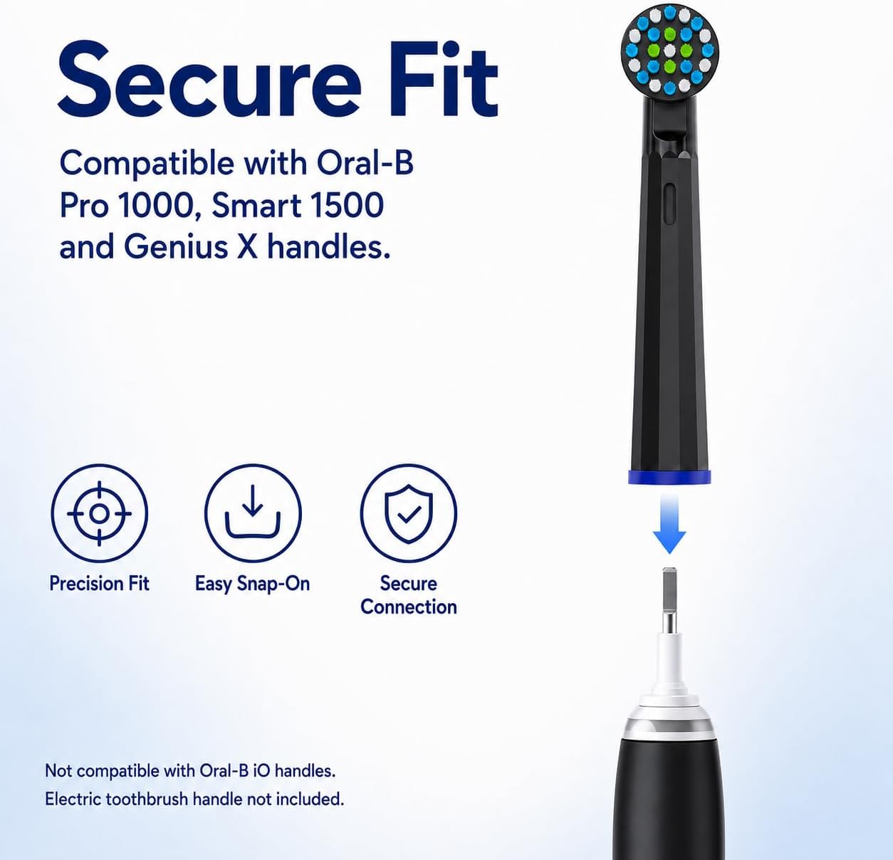Detalle de Cellena 8-Pack Replacement Toothbrush Heads for Oral-B Pro 1000, Genius X, Smart 1500 (Not for iO) – Medium-Soft Bristles