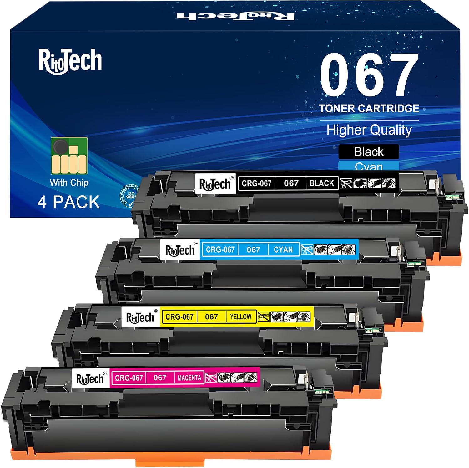 Detalle de RitoTech 067/067H Compatible Toner Cartridge Set, 4-Pack with Smart Chips