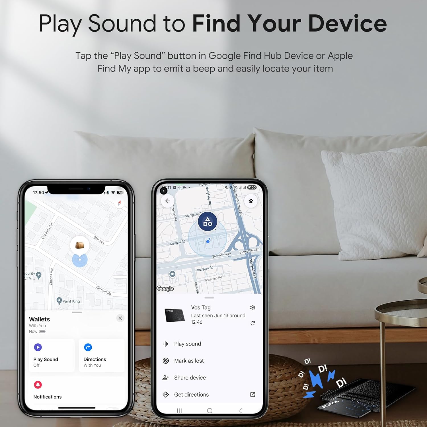 Detalle de ATUVOS Dual System Card Tracker – 2 Pack: Thin, Wireless Charging, Bluetooth Finder for Find My and Google Find Hub