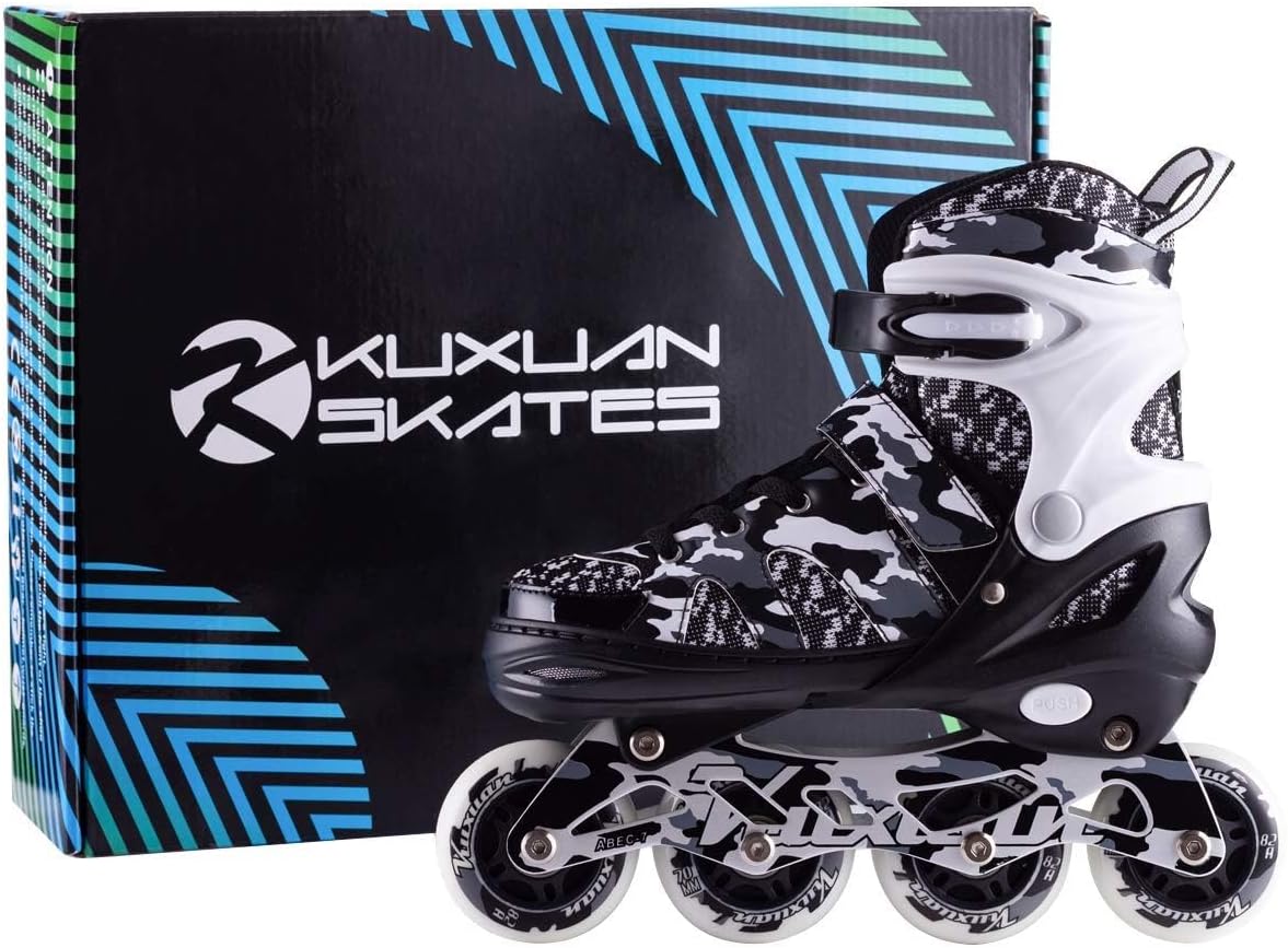 Thumbnail 5 de Kuxuan Boys Adjustable Inline Skates with Light-Up Wheels for Kids (Adjustable Sizing, No Battery Lights)