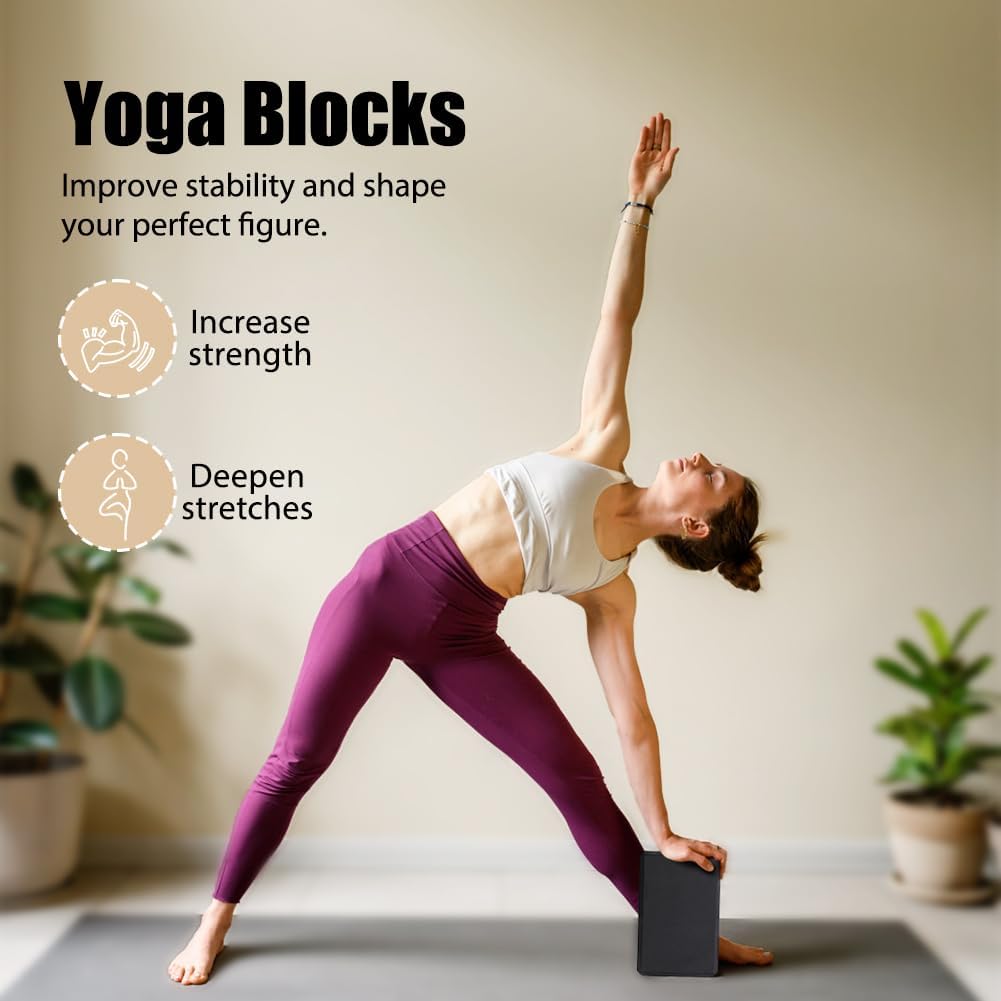 Thumbnail 2 de flintronic Yoga Blocks Set of 2 (Non-slip EVA foam) for Yoga, Pilates & Home Workouts