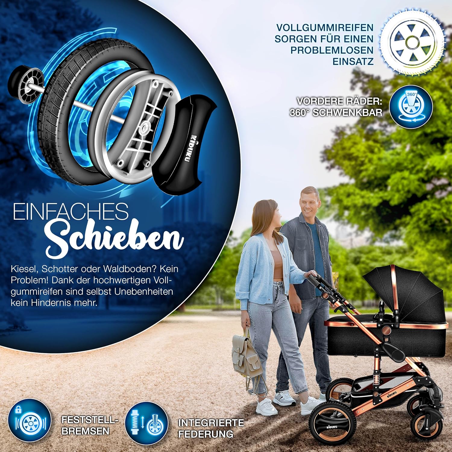 Thumbnail 2 de KIDUKU® 3 in 1 Kinderwagen XXL 22 kg