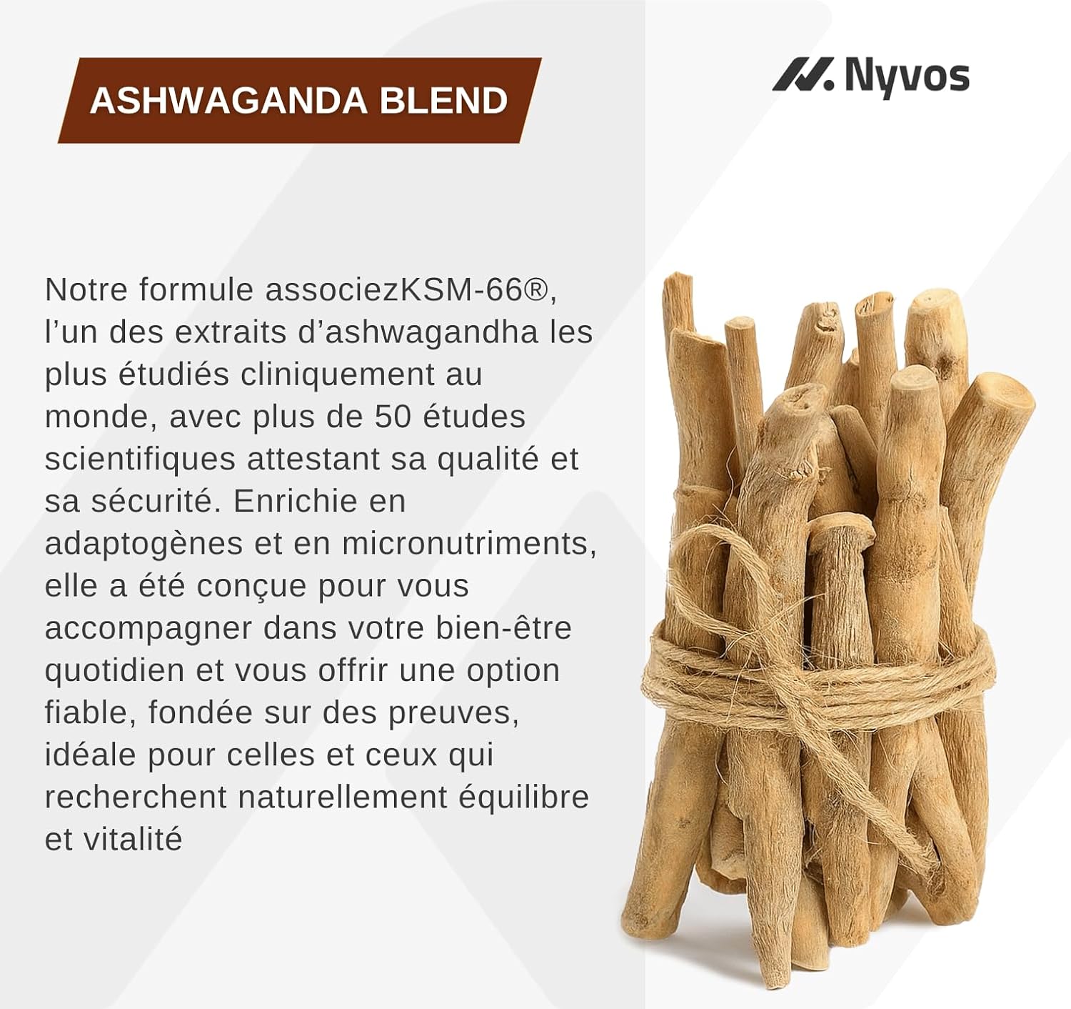 Thumbnail 4 de Nyvos Ashwaganda Blend KSM-66 60 gélules