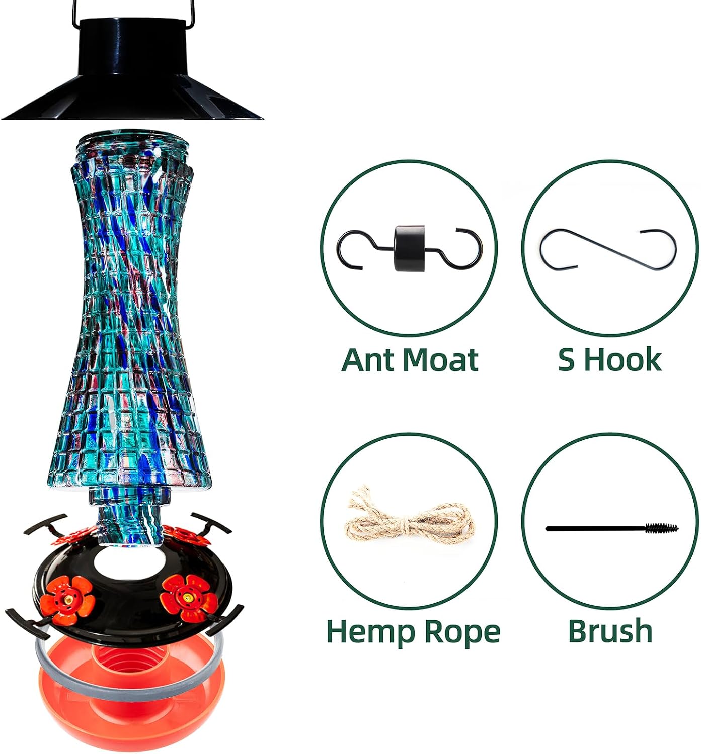 Thumbnail 5 de Muse Garden Solar Hummingbird Feeder, 38oz