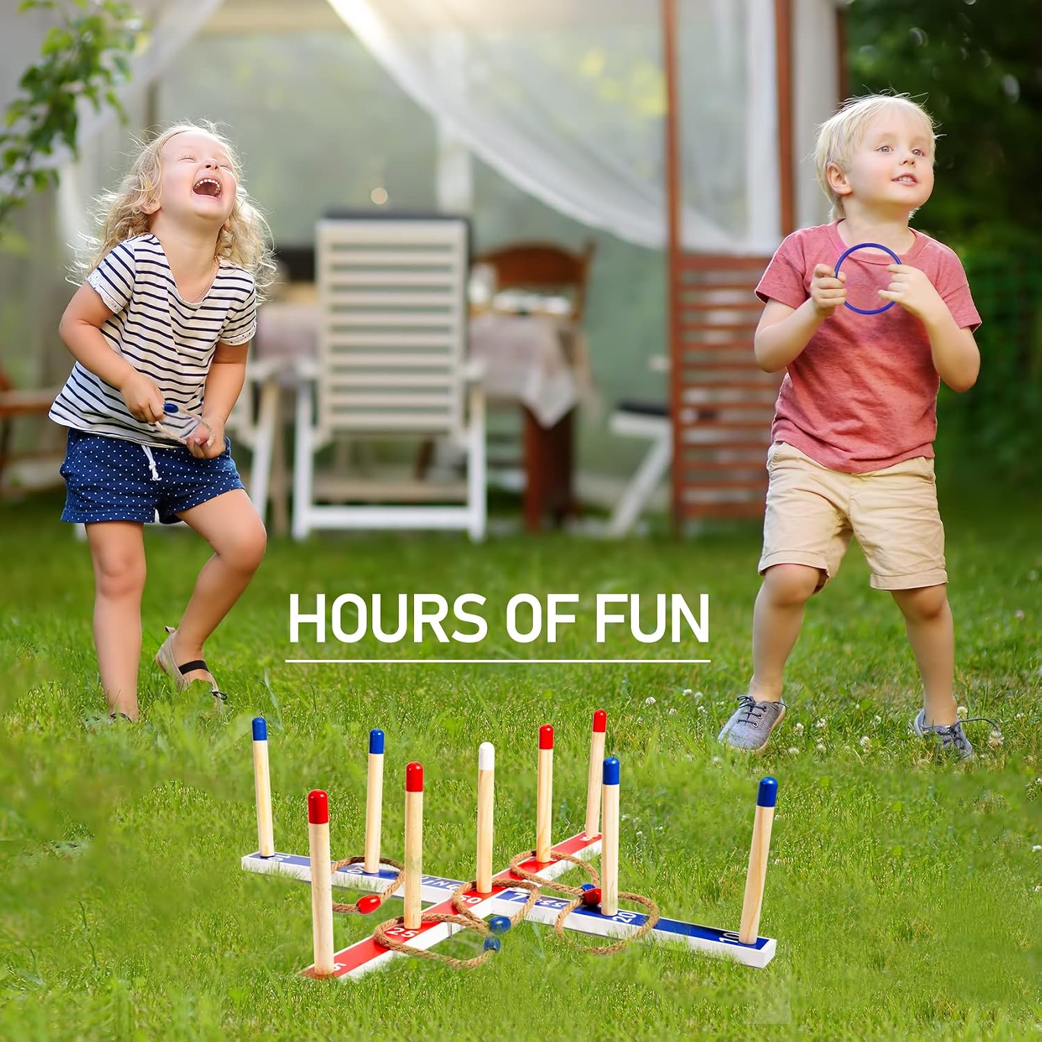 Thumbnail 6 de U&C Planet Large Quoits – 10 Rope Rings, 10 Plastic Rings & Carry Bag