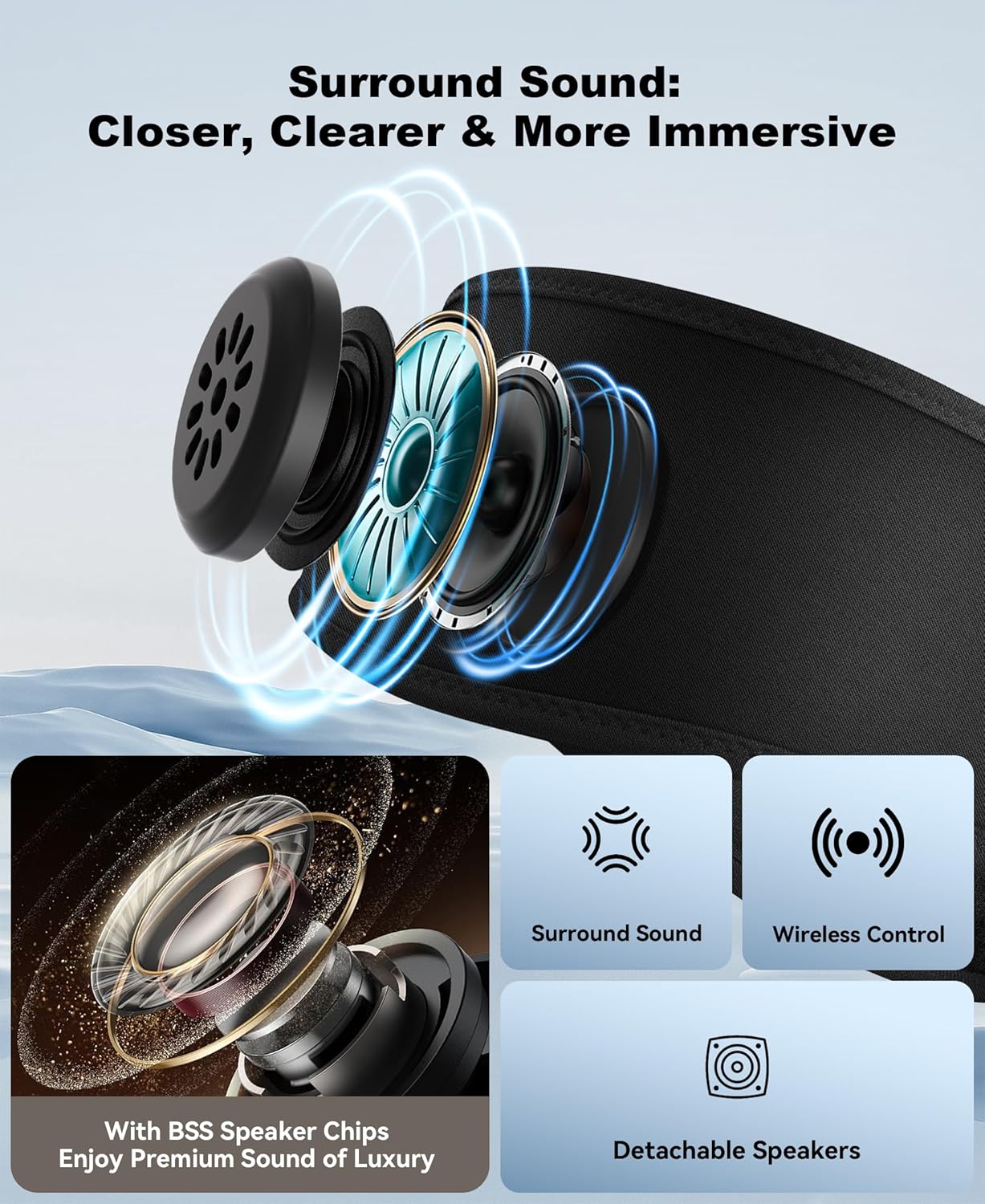 Detalle de MUSICOZY Sleep Headphones Bluetooth 5.4 ⚡