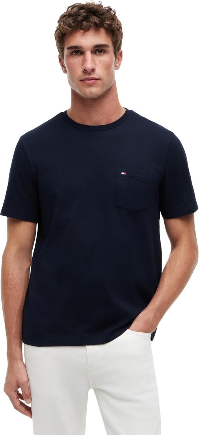 Detalle 2 de Tommy Hilfiger T-Shirt manches courtes homme Essential à poche poitrine en coton