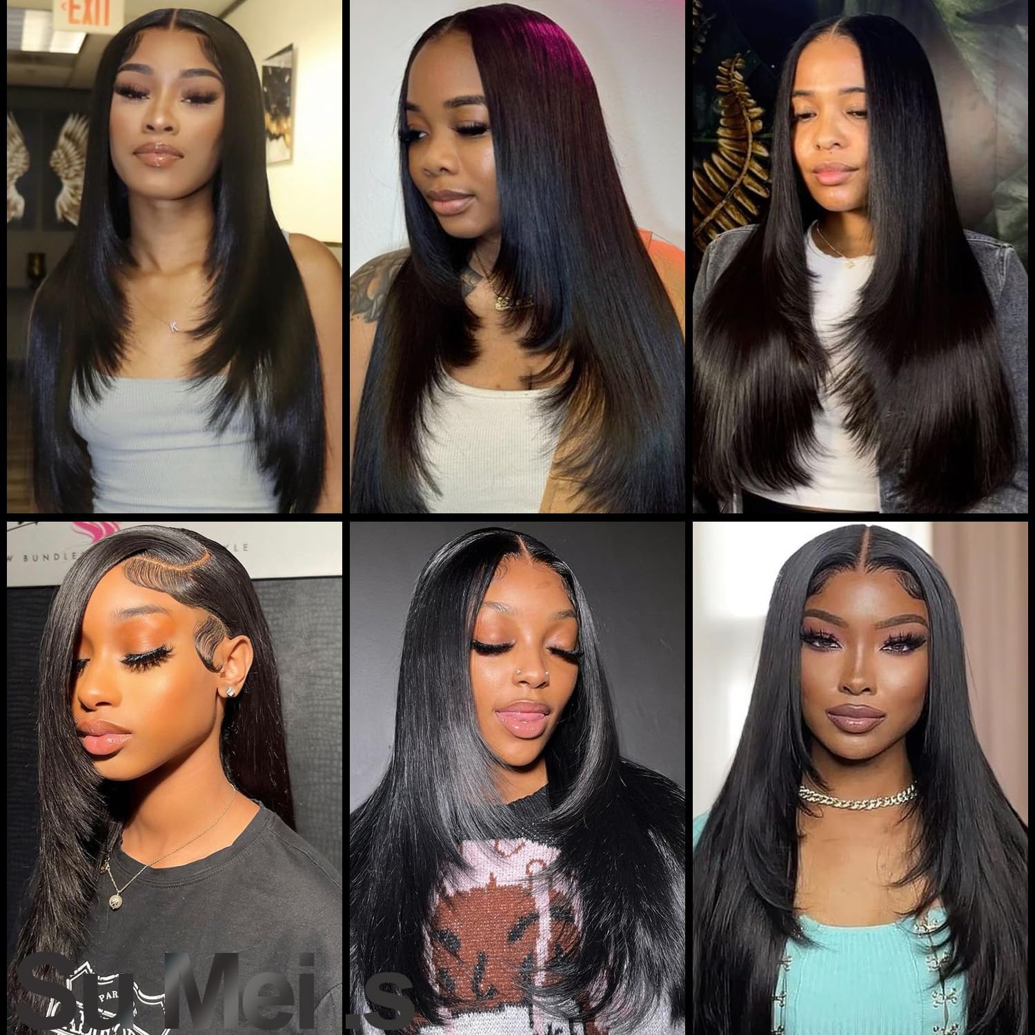 Detalle 2 de Glueless Synthetic Lace Front Wig 26 Inches – 13x5x1 HD Lace, Natural Black (#1B) for Black Women