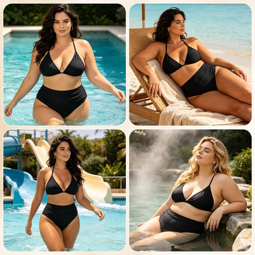Thumbnail 1 de Bikinibroekje met hoge taille en ruches, 82% polyester en 18% elastaan