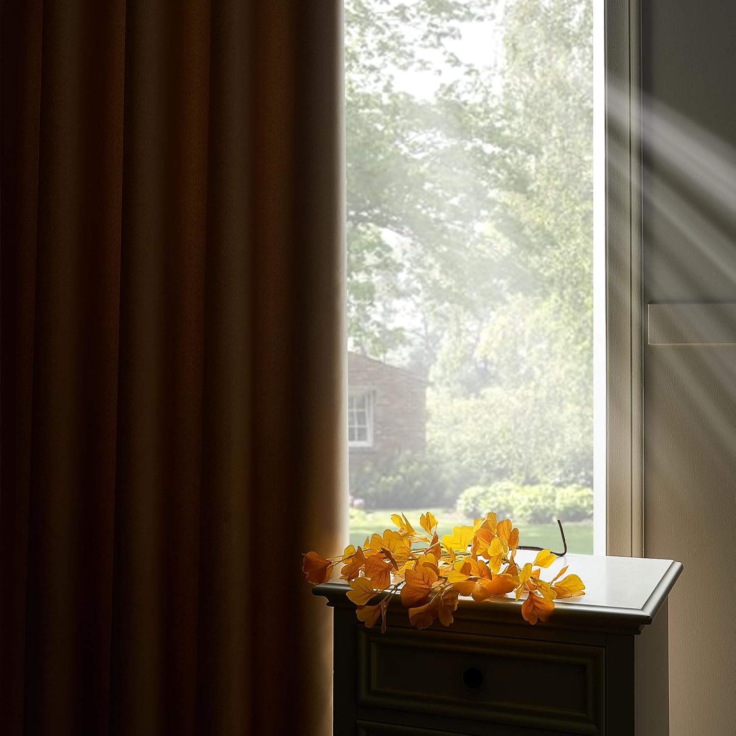 Thumbnail 3 de Rideaux occultants MRTREES beige à œillets (140 x 250 cm) : isolation thermique et anti-bruit