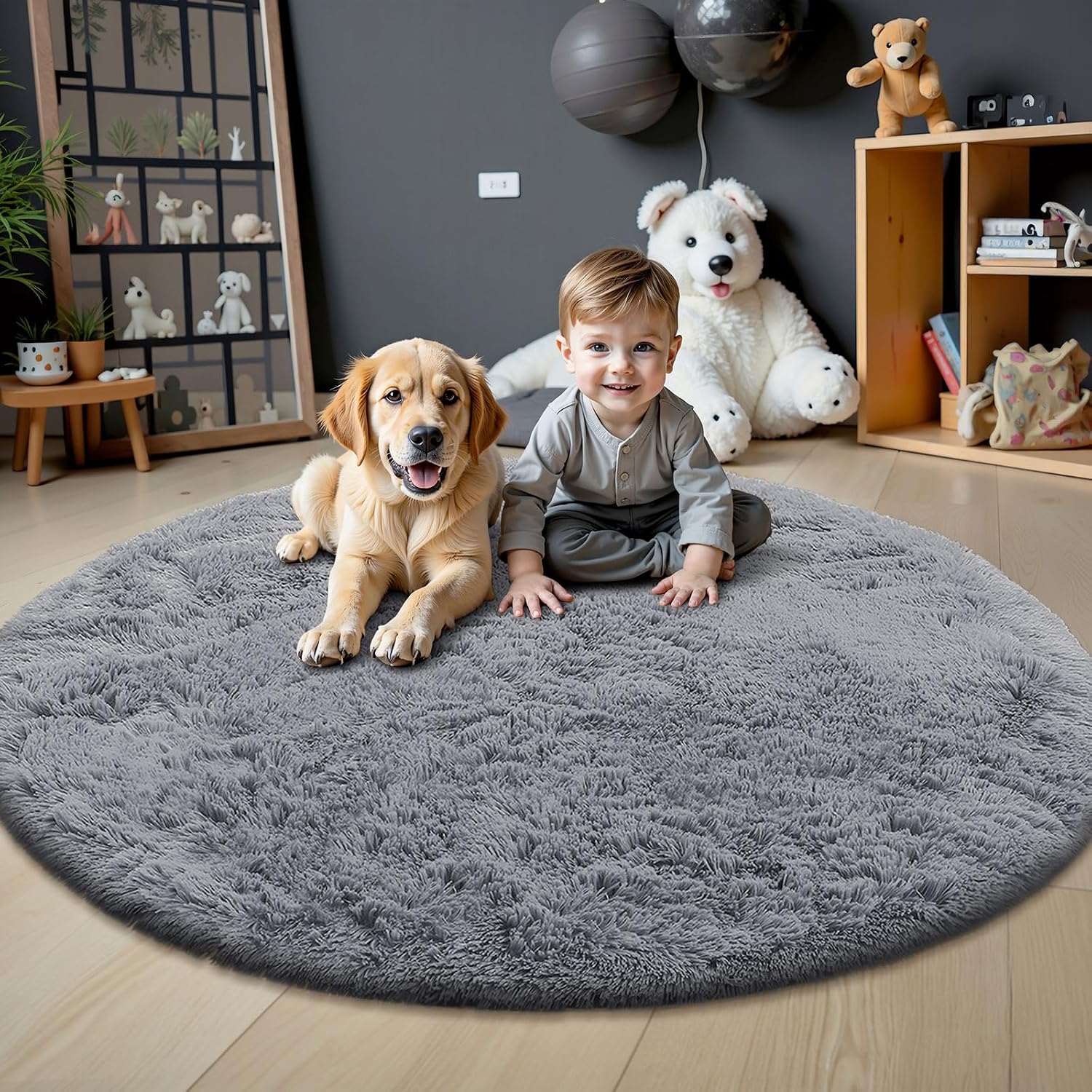 Detalle 2 de OLANLY Round Area Rug, 5 ft