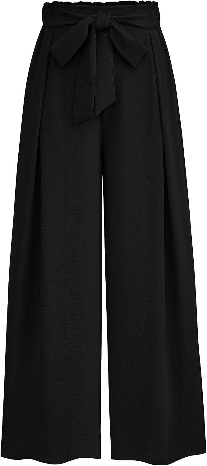 Detalle de PRETTYGARDEN Women's Wide Leg Work Pants: High-Waisted Palazzo Trousers for Business Casual