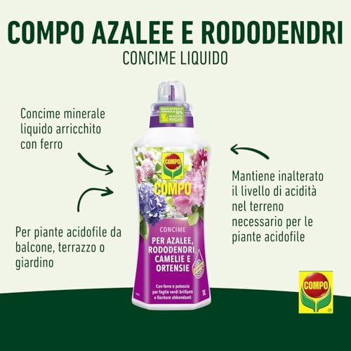 Detalle de COMPO Concime Liquido Per Rododendri, Azalee, Camelie e Ortensie - 1L