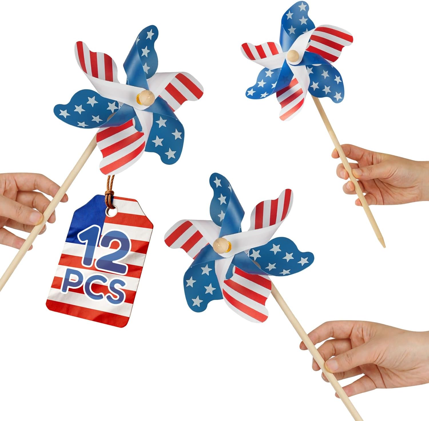 Detalle de IiILittle Patriotic Pinwheels, 12-Pack