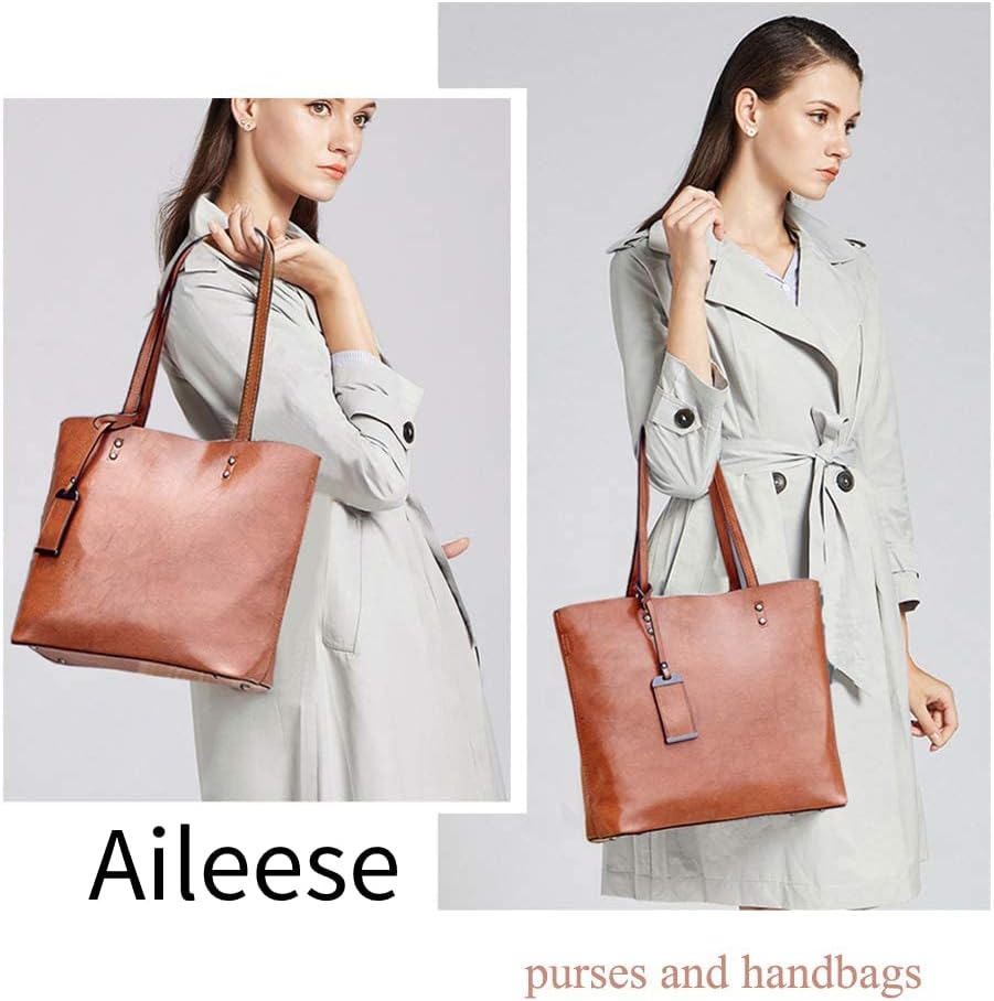 Thumbnail 6 de Womens Soft PU Leather Handbags: Large Capacity Retro Top-Handle Tote