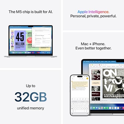 Thumbnail 7 de Apple 2026 MacBook Air 13-inch with M5 chip: Portable powerhouse for AI and study