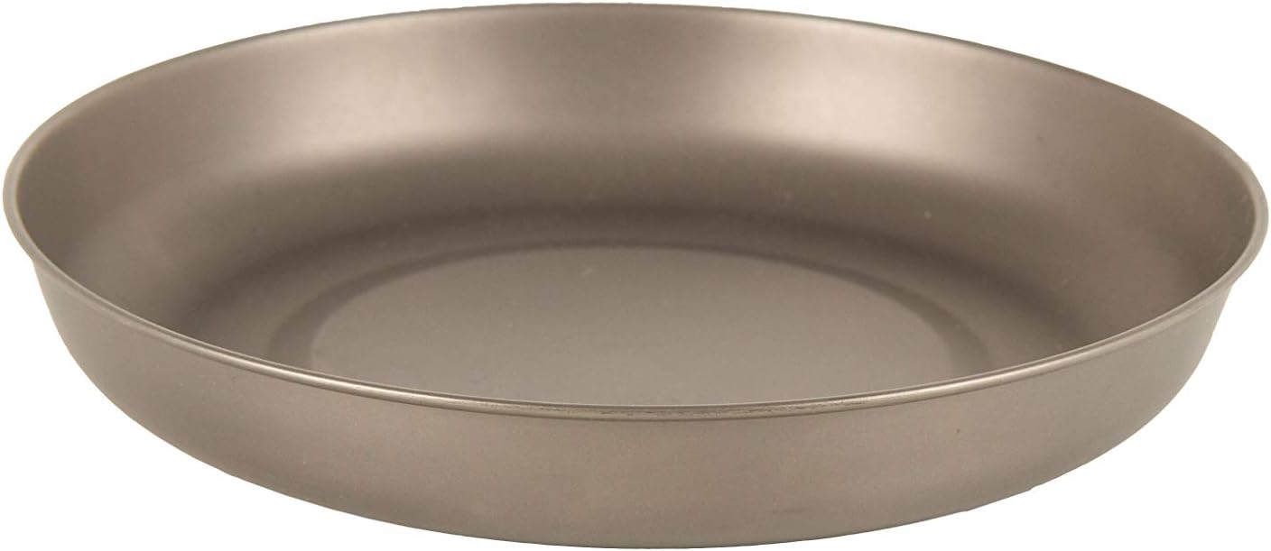 Detalle de Lifeventure Titanium Plate with Raised Sides – Ultra Lightweight Plate for Camping and Travel