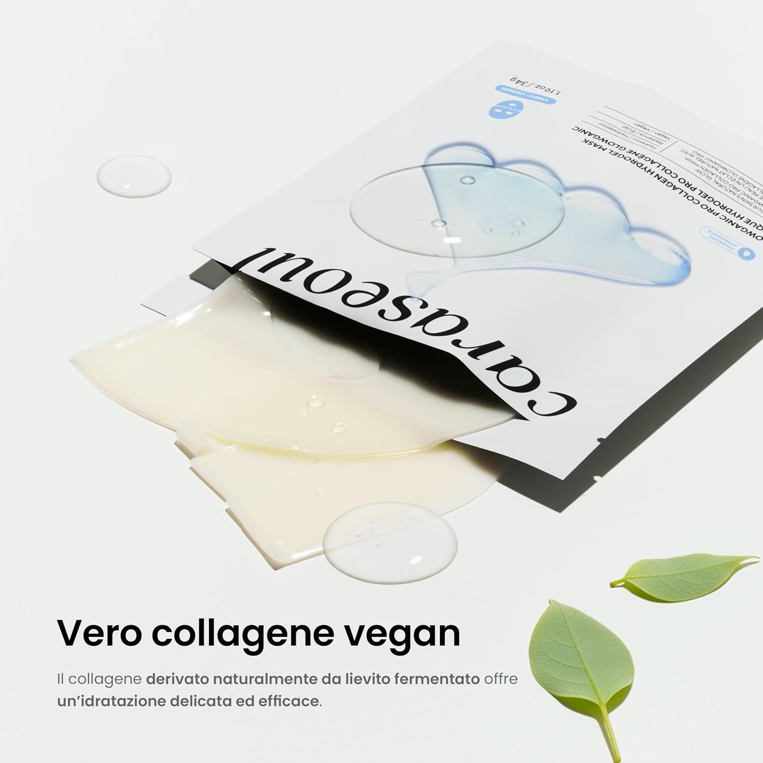 Thumbnail 4 de caraseoul Glowganic Pro Collagene Maschera Viso Hydrogel [4 Pezzi] – protezione idratante e luminosità coreana