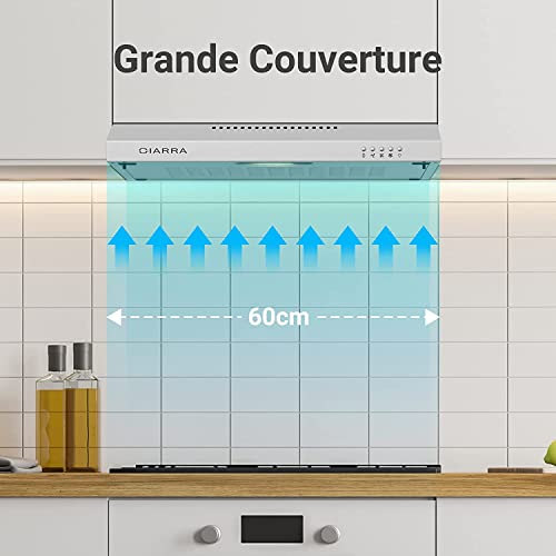 Detalle de CIARRA CBCS6903 Hotte Aspirante Encastrable 60 cm en inox