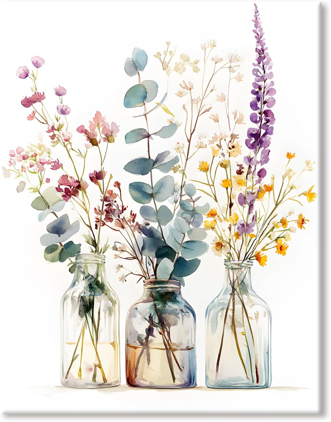 ShengDexin Malen nach Zahlen Erwachsene Blumen – DIY Paint by Numbers Set (40 x 50 cm)
