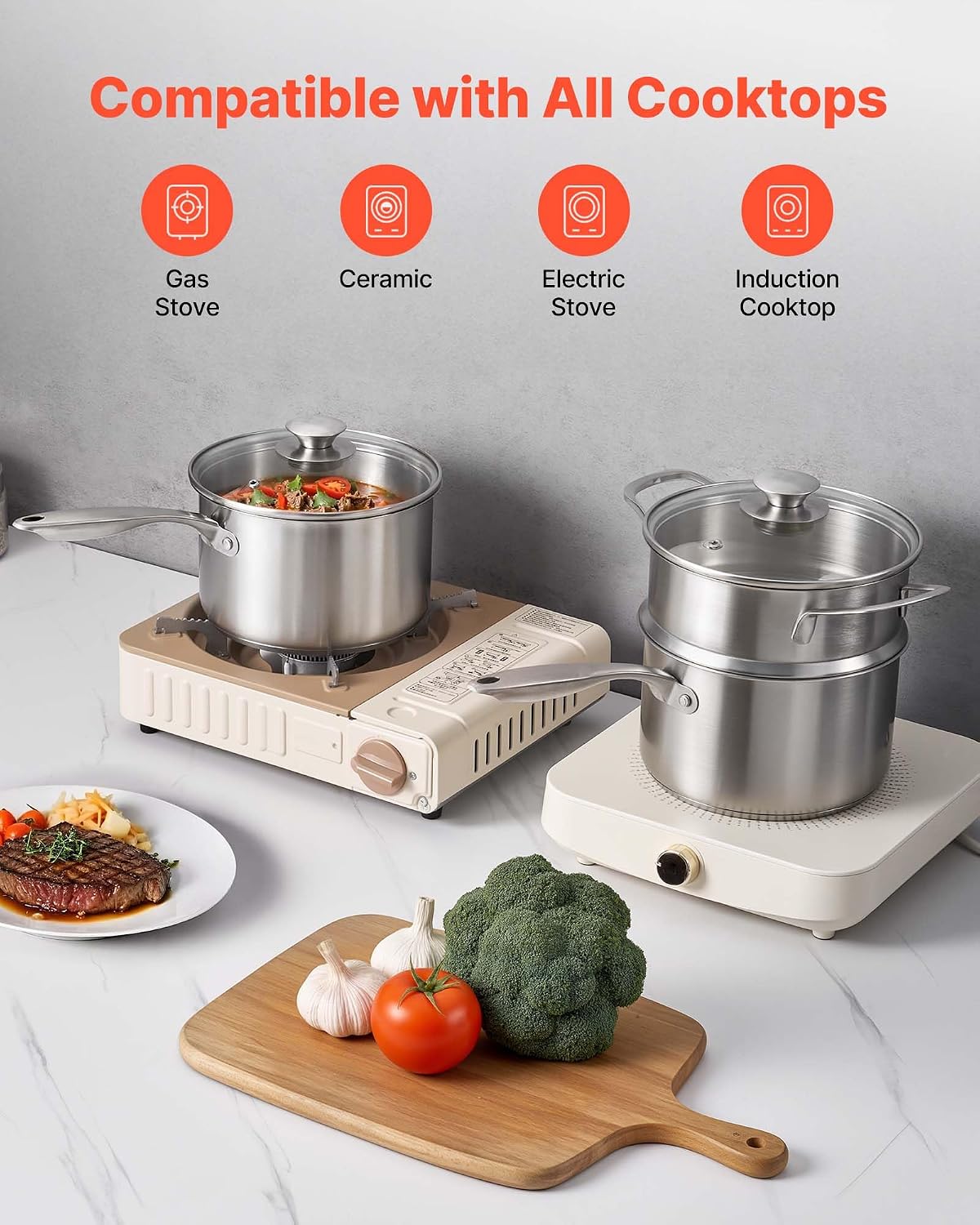 Detalle de VEVOR Stainless Steel Saucepan 2.5 QT