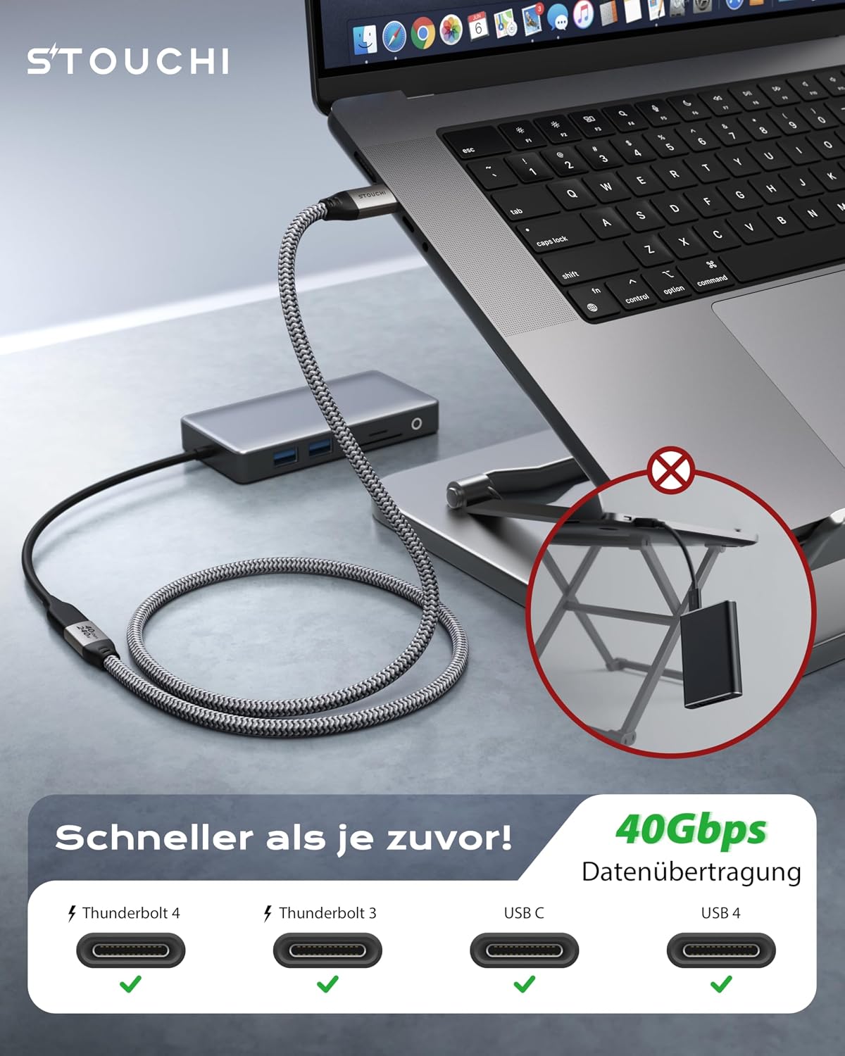 Thumbnail 1 de Stouchi 40Gbps USB4 Verlängerung 1 m 🔌