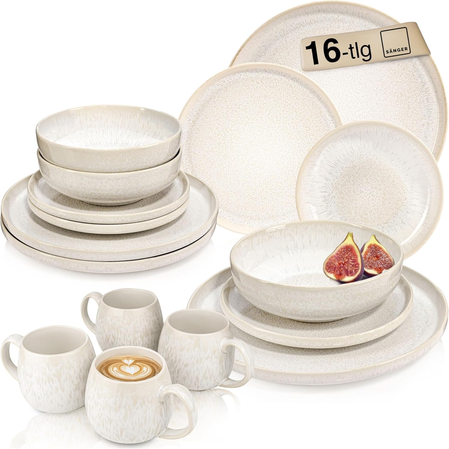 Detalle de SÄNGER Korfu 16 tlg Geschirrset Creme