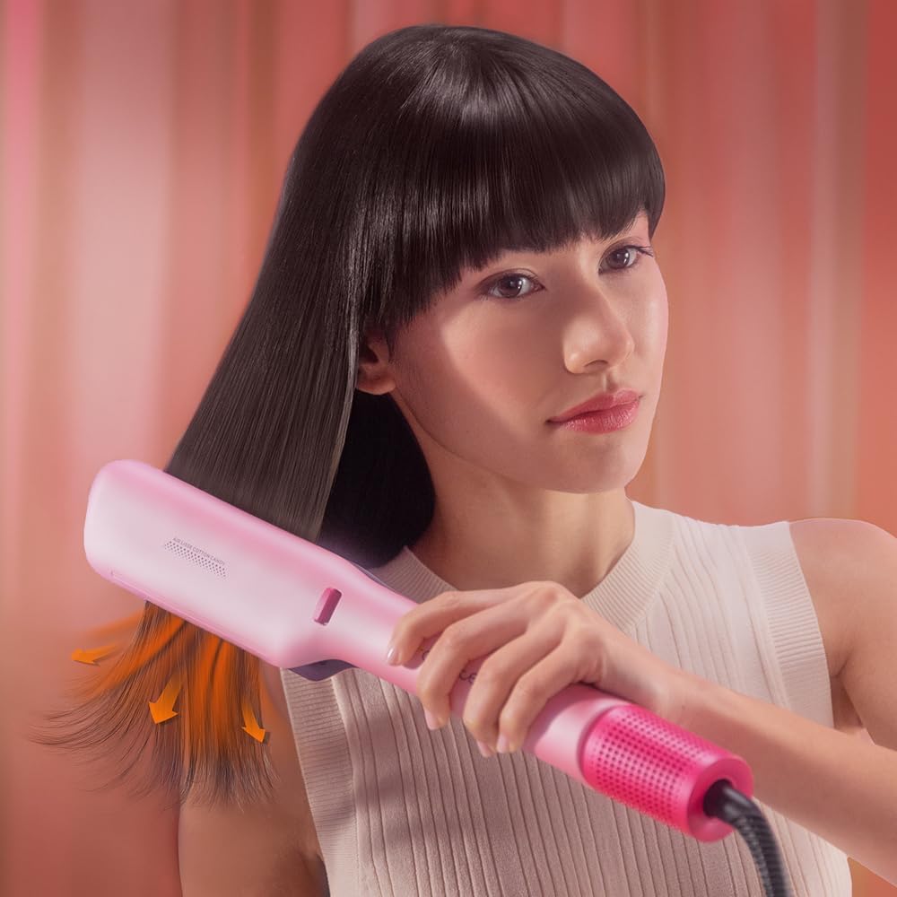 Detalle de Cecotec Lisseur à Cheveux Air Lisse Black 600W – Sèche, Lisser et Coiffer en Une Étape
