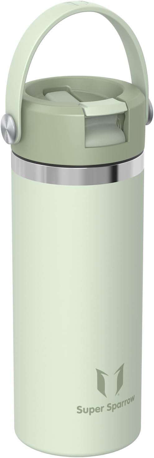 Detalle 2 de Sparrow Trinkflasche Edelstahl 500 ml – SwivelSip, Weithalsöffnung, BPA-frei
