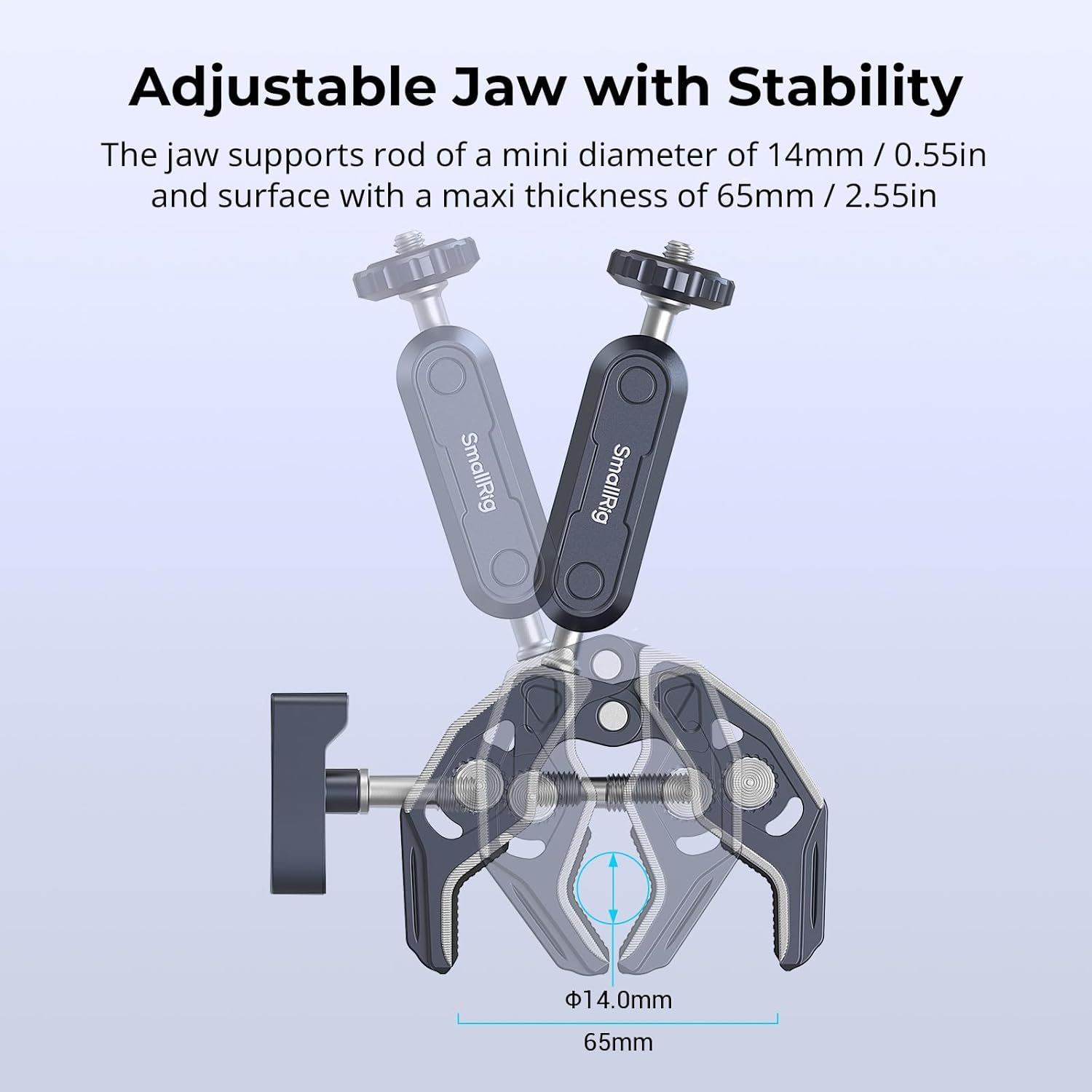 Thumbnail 4 de SMALLRIG Camera Mount Clamp 2-Pack with Ballhead Magic Arm and GoPro Adapter (5529)