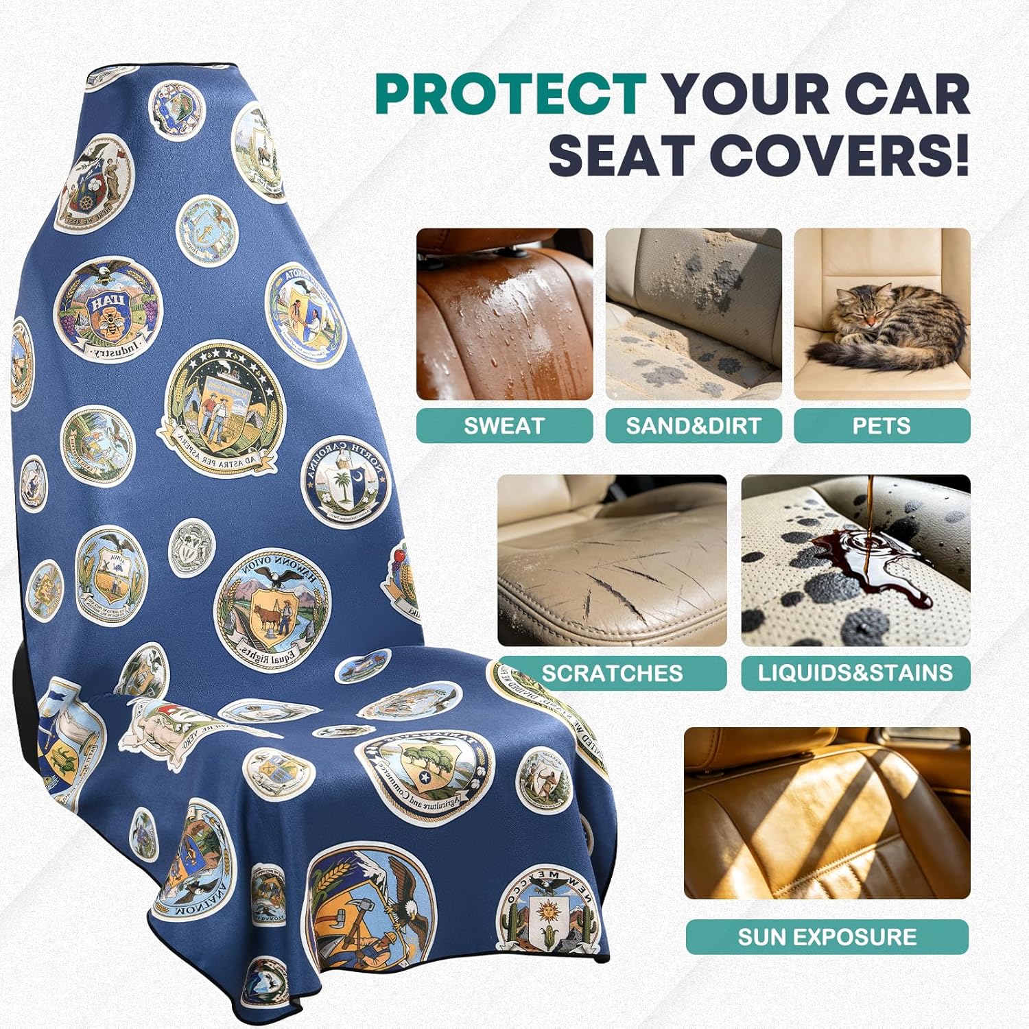 Thumbnail 5 de FLORICH Microfiber Towel Seat Covers for Cars — universal non-slip workout & swim sweat cover