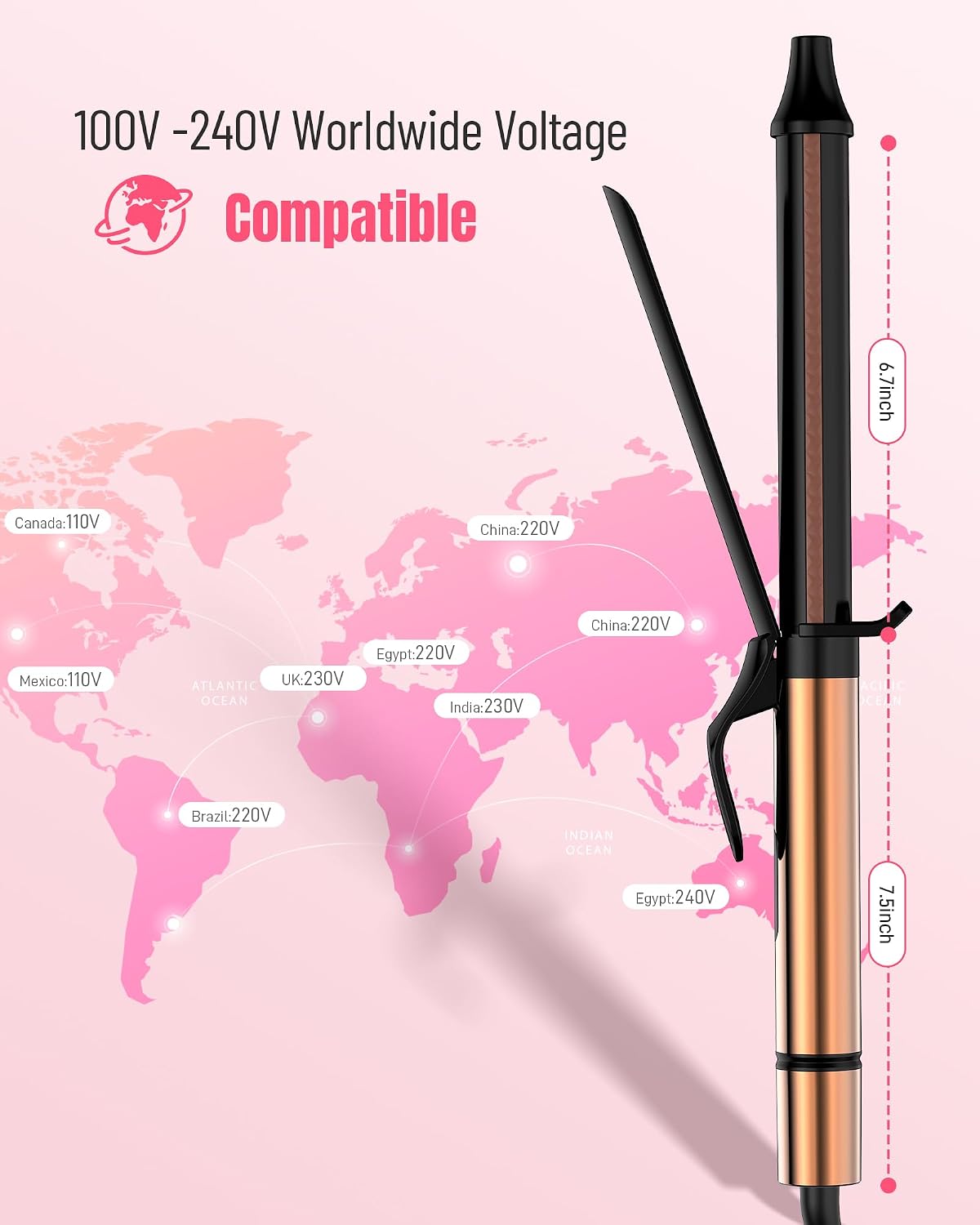 Thumbnail 6 de Mescomb 1.25in Long Barrel Curling Iron 8 Heat
