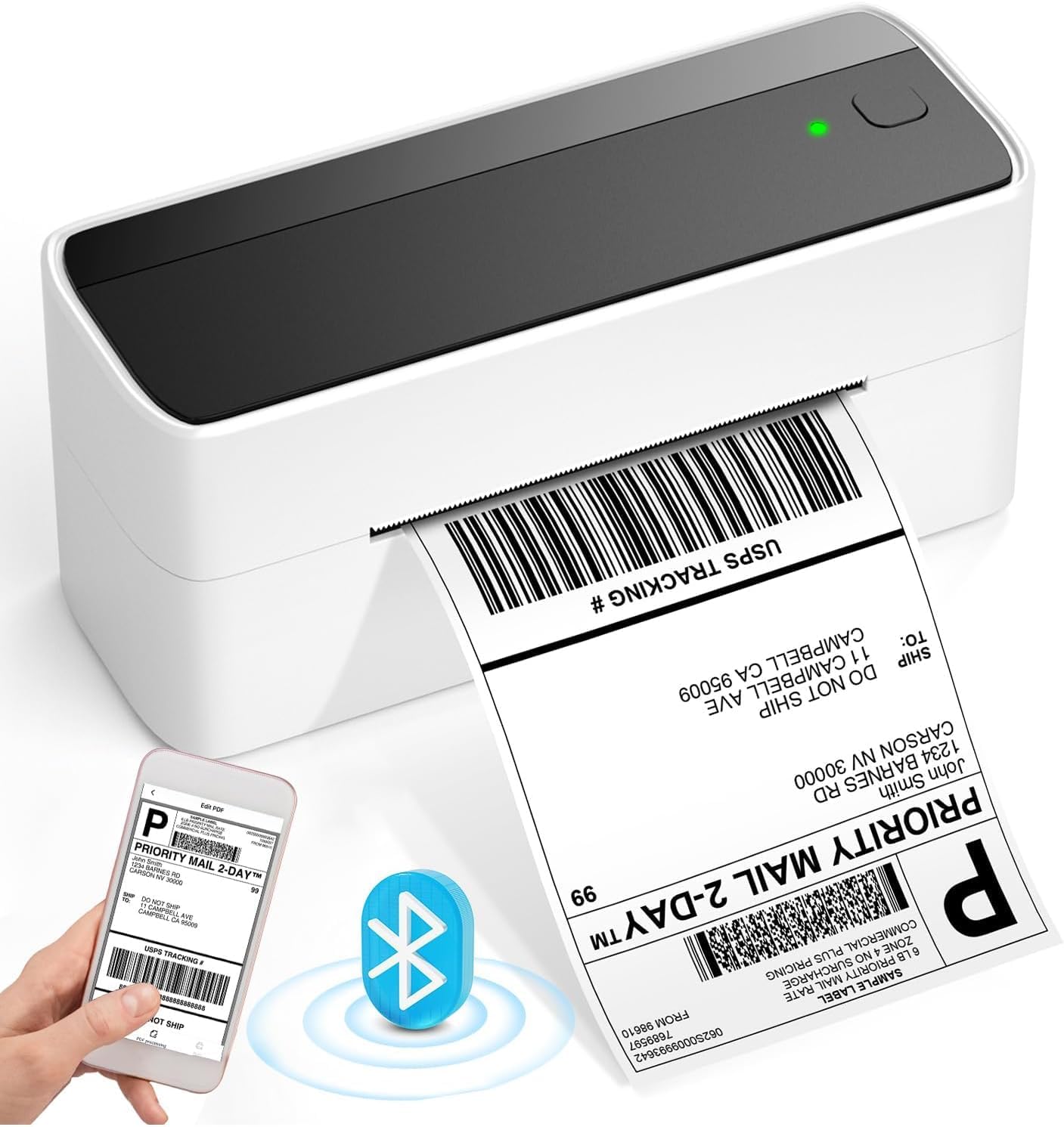Detalle de Phomemo PM241BT thermische labelprinter met Bluetooth en USB